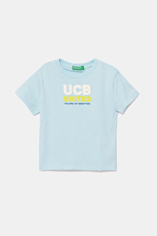 United Colors of Benetton tricou de bumbac pentru copii print albastru 3I1XG10JO.P.Seasonal