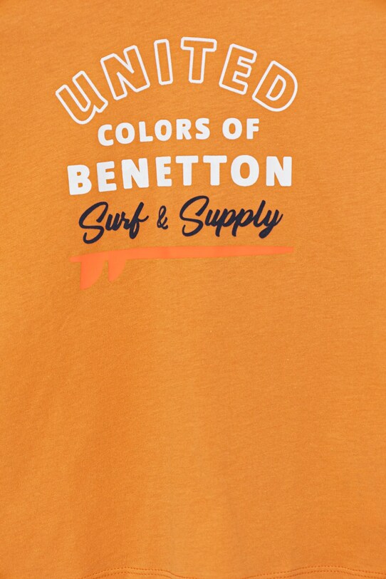 United Colors of Benetton tricou de bumbac pentru copii 3I1XG10JO.P.Seasonal portocaliu SS25