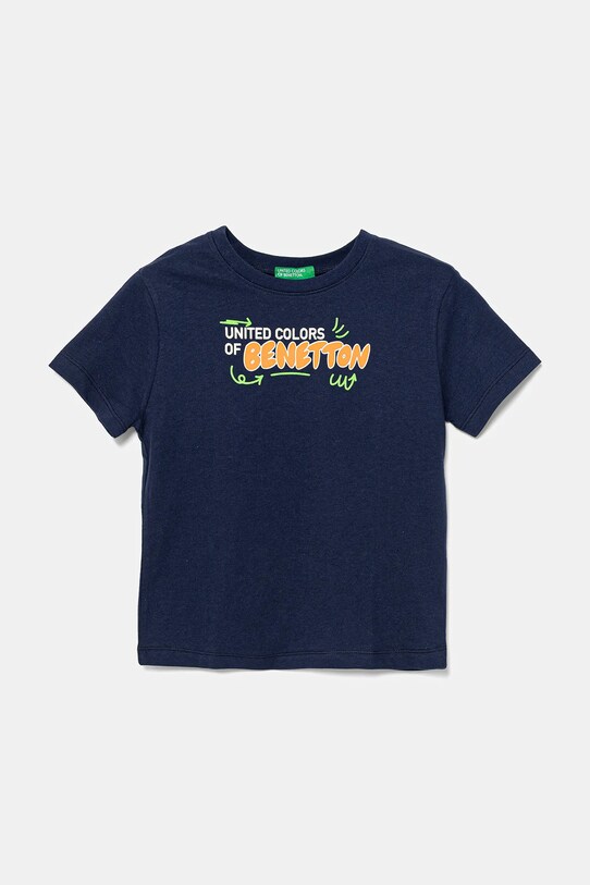 United Colors of Benetton tricou de bumbac pentru copii print bleumarin 3I1XG10JO.P.Seasonal