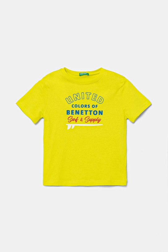 United Colors of Benetton tricou de bumbac pentru copii print verde 3I1XG10JO.P.Seasonal