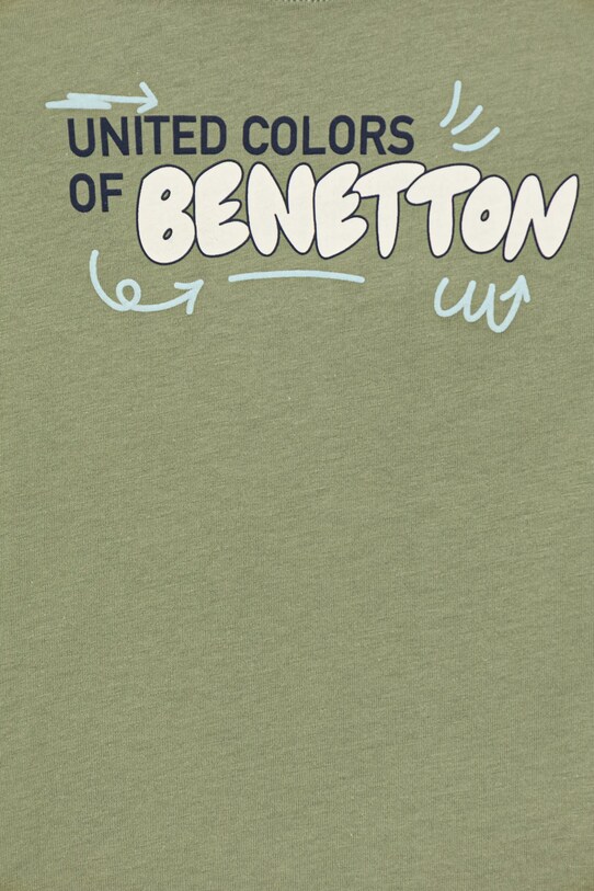 United Colors of Benetton t-shirt bawełniany dziecięcy 3I1XG10JO.P.Seasonal zielony SS25
