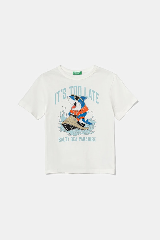 United Colors of Benetton tricou de bumbac pentru copii print alb 3I1XG10JM.P.Seasonal