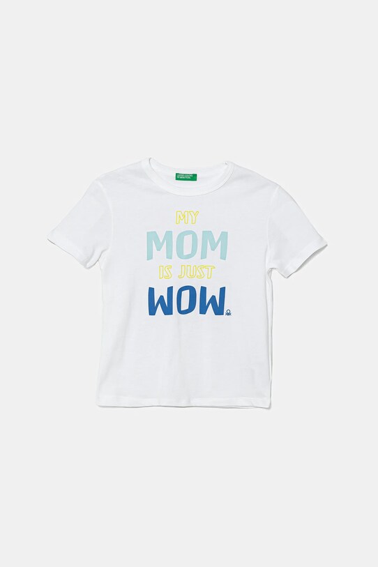 United Colors of Benetton tricou de bumbac pentru copii print alb 3I1XG10JM.P.Seasonal