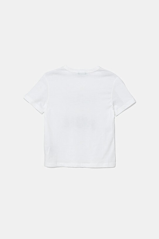 United Colors of Benetton tricou de bumbac pentru copii 3I1XG10JM.P.Seasonal alb SS25