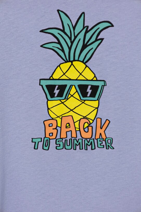 Παιδικό βαμβακερό μπλουζάκι United Colors of Benetton 3I1XG10JM.P.Seasonal μωβ SS25