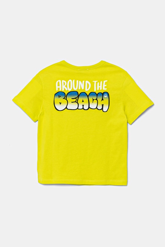 Παιδικό βαμβακερό μπλουζάκι United Colors of Benetton 3I1XG10JM.P.Seasonal κίτρινο SS25