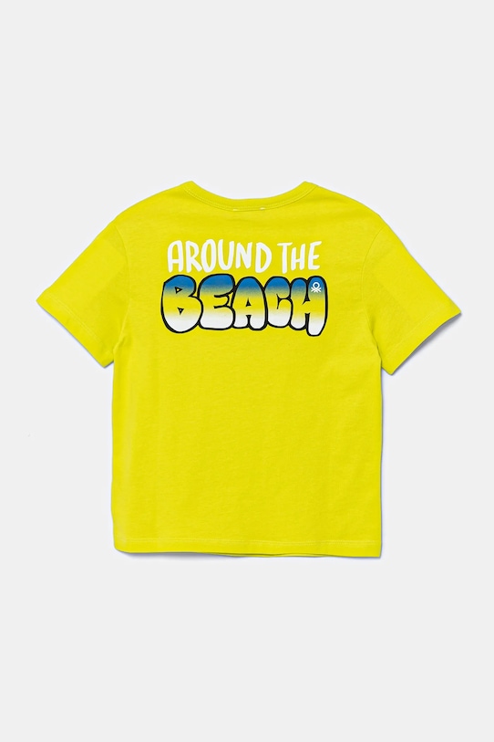 Παιδικό βαμβακερό μπλουζάκι United Colors of Benetton 3I1XG10JM.P.Seasonal κίτρινο SS25