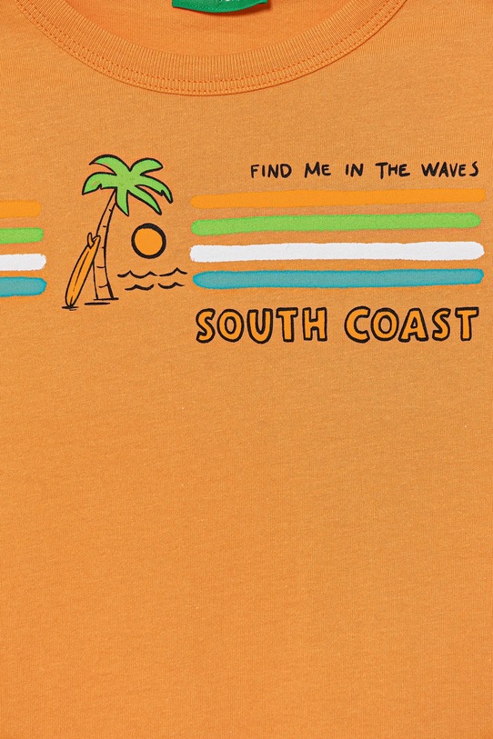 Băieți United Colors of Benetton tricou de bumbac pentru copii 3I1XG10JM.P.Seasonal portocaliu