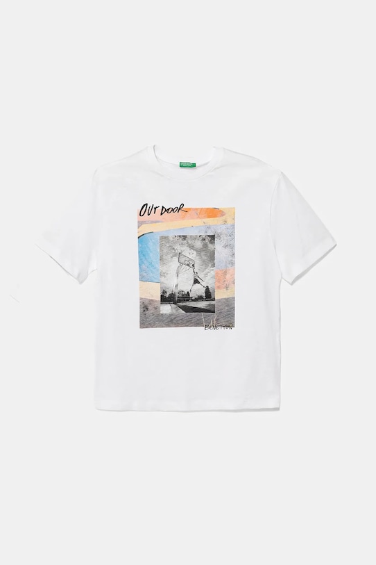 United Colors of Benetton tricou de bumbac pentru copii print alb 3SLUC10P8.G.Seasonal