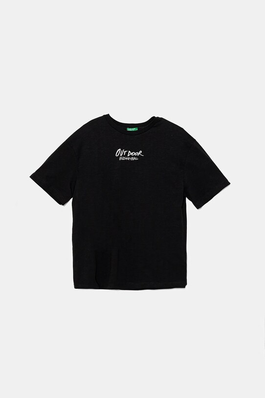 United Colors of Benetton tricou de bumbac pentru copii print negru 3SLUC10P8.G.Seasonal