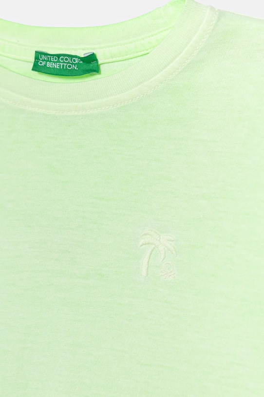 Băieți United Colors of Benetton tricou de bumbac pentru copii 3085G10JP.P.Seasonal verde