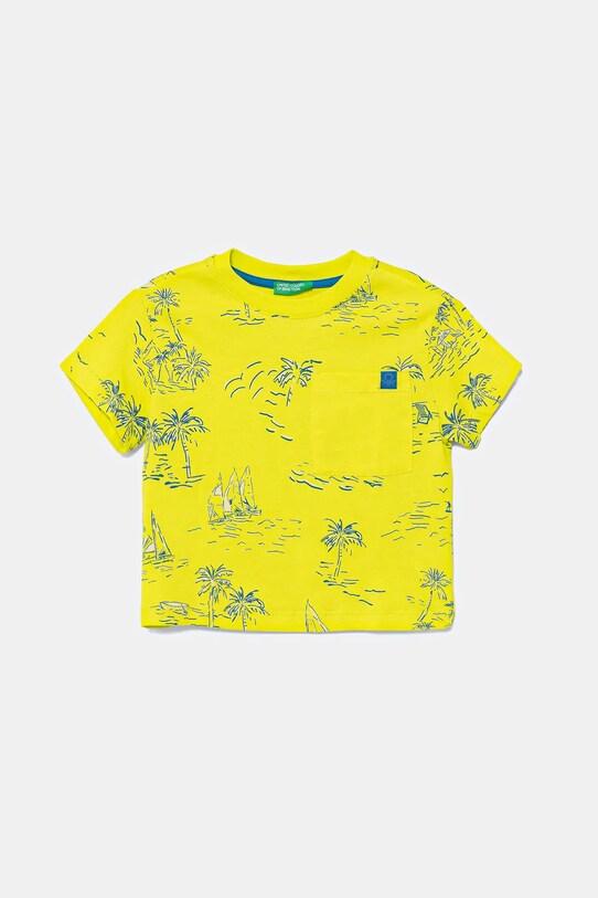 Detské bavlnené tričko United Colors of Benetton bavlna zelená 3PDQG10JN.P.Seasonal