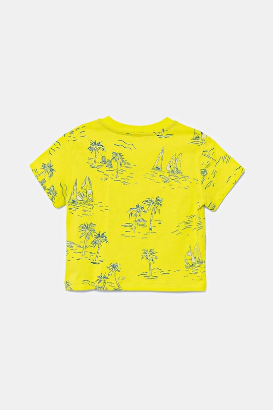 Detské bavlnené tričko United Colors of Benetton 3PDQG10JN.P.Seasonal zelená SS25