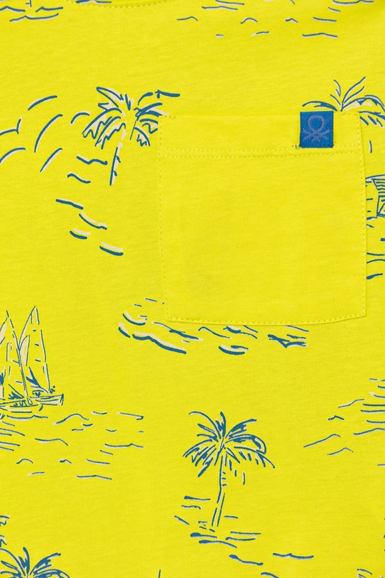 Chłopiec United Colors of Benetton t-shirt bawełniany dziecięcy 3PDQG10JN.P.Seasonal zielony