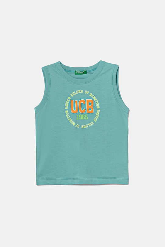 United Colors of Benetton tricou de bumbac pentru copii print turcoaz 3I1XGH013.P.Seasonal