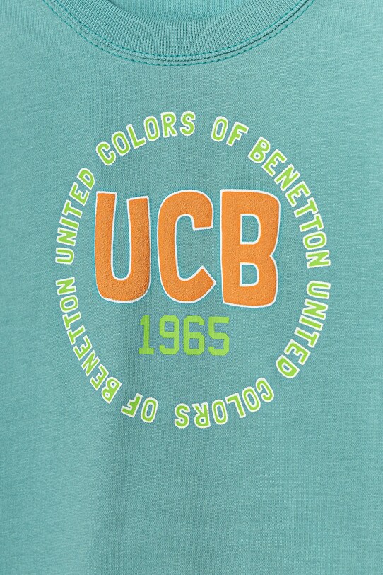 Băieți United Colors of Benetton tricou de bumbac pentru copii 3I1XGH013.P.Seasonal turcoaz