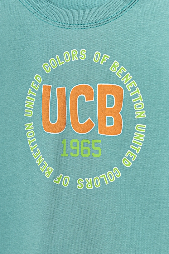 Băieți United Colors of Benetton tricou de bumbac pentru copii 3I1XGH013.P.Seasonal turcoaz
