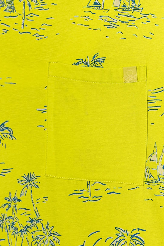 Chłopiec United Colors of Benetton t-shirt bawełniany dziecięcy 3PDQC10PA.G.Seasonal żółty