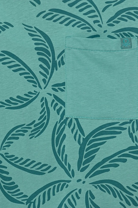 Chłopiec United Colors of Benetton t-shirt bawełniany dziecięcy 3PDQC10PA.G.Seasonal turkusowy