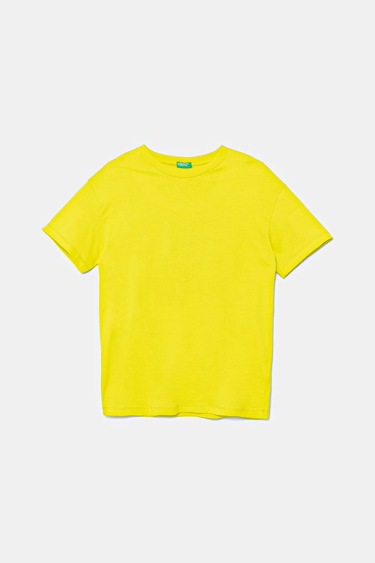 Παιδικό βαμβακερό μπλουζάκι United Colors of Benetton στάμπα κίτρινο 3I1XC10P7.G.Seasonal