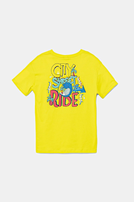 United Colors of Benetton tricou de bumbac pentru copii 3I1XC10P7.G.Seasonal verde SS25