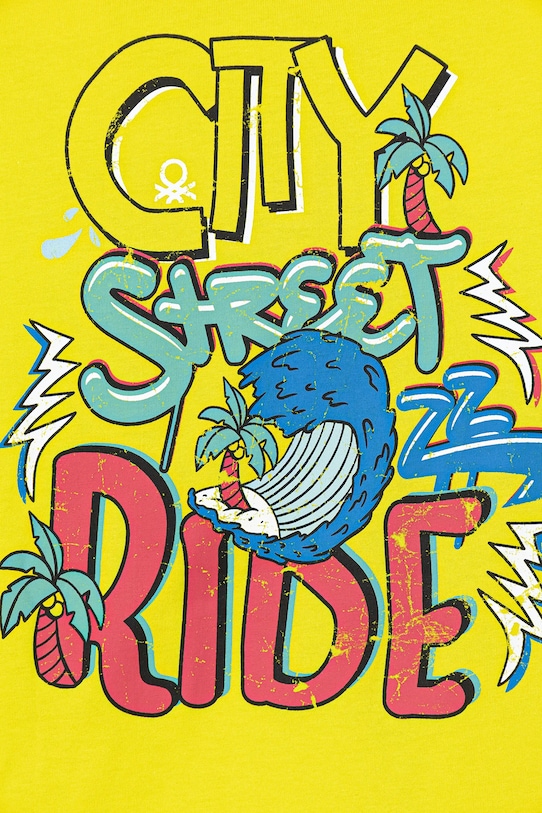 Chlapec Detské bavlnené tričko United Colors of Benetton 3I1XC10P7.G.Seasonal zelená