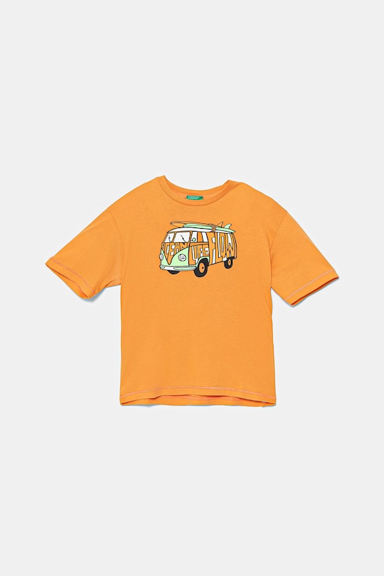 Бавовняна футболка United Colors of Benetton бавовна помаранчевий 3I1XC10P6.G.Seasonal
