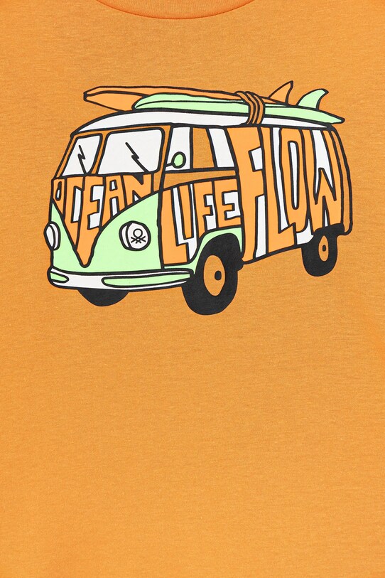 Хлопчик Бавовняна футболка United Colors of Benetton 3I1XC10P6.G.Seasonal помаранчевий