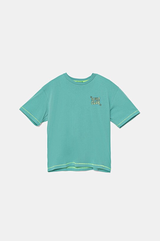 United Colors of Benetton t-shirt bawełniany 3I1XC10P6.G.Seasonal turkusowy SS25