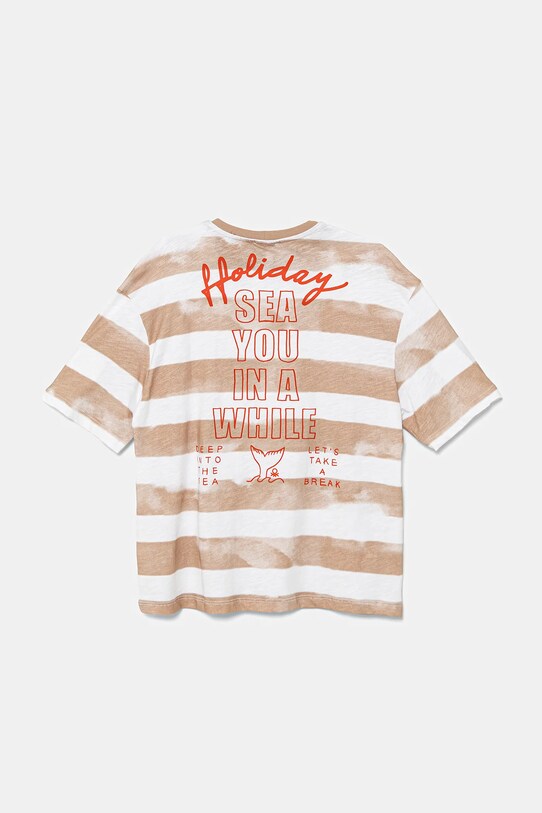 United Colors of Benetton t-shirt bawełniany dziecięcy 3SL3C10P5.G.Seasonal brązowy SS25
