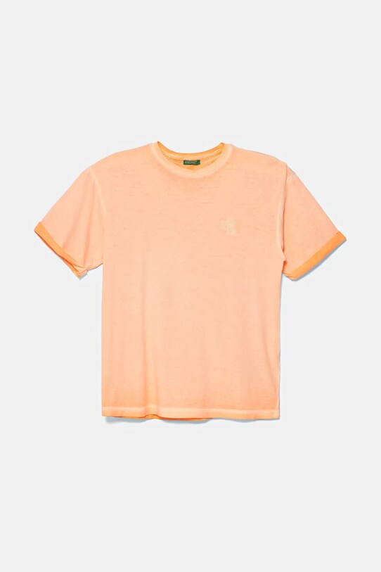 United Colors of Benetton tricou de bumbac pentru copii melanj portocaliu 3085C10P9.G.Seasonal