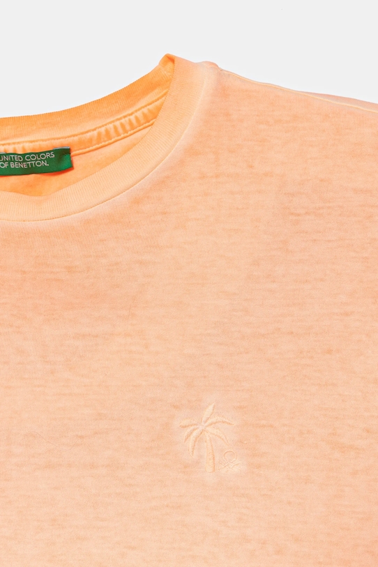 Chłopiec United Colors of Benetton t-shirt bawełniany dziecięcy 3085C10P9.G.Seasonal pomarańczowy