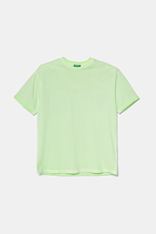 United Colors of Benetton tricou de bumbac pentru copii melanj verde 3085C10P9.G.Seasonal
