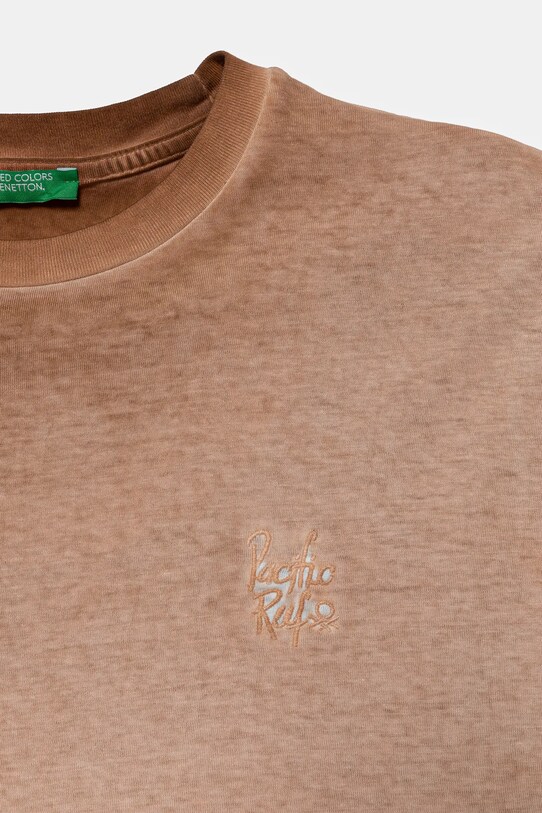 Chłopiec United Colors of Benetton t-shirt bawełniany dziecięcy 3085C10P9.G.Seasonal brązowy
