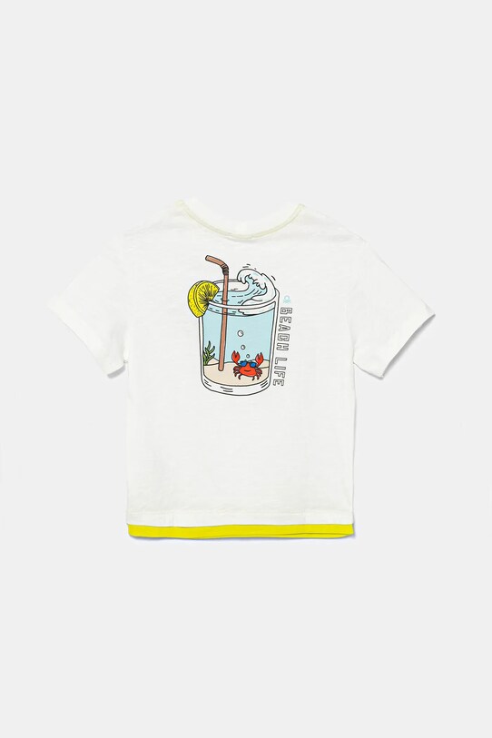 United Colors of Benetton t-shirt bawełniany dziecięcy 3SLUG10JF.P.Seasonal biały SS25