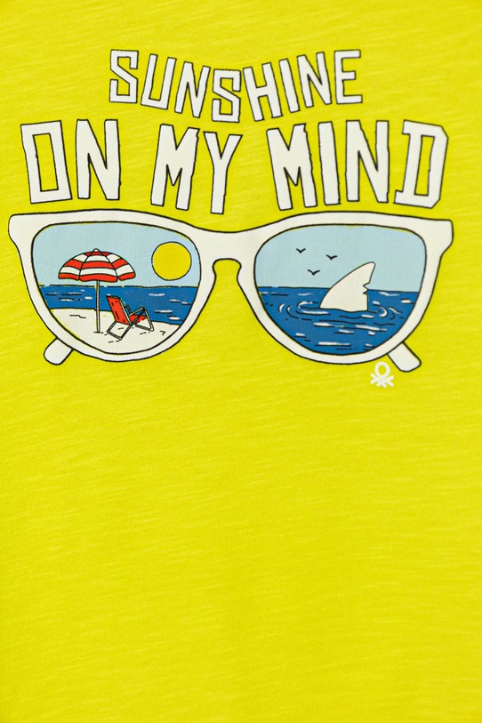 Chłopiec United Colors of Benetton t-shirt bawełniany dziecięcy 3SLUG10JF.P.Seasonal żółty