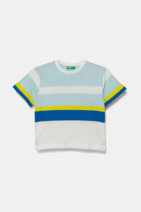 United Colors of Benetton t-shirt bawełniany dziecięcy nadruk niebieski 3V0HG10JE.P.Seasonal