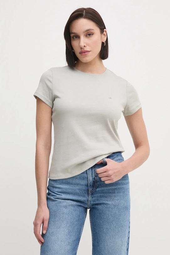 Calvin Klein tricou din bumbac uni gri K20K208049