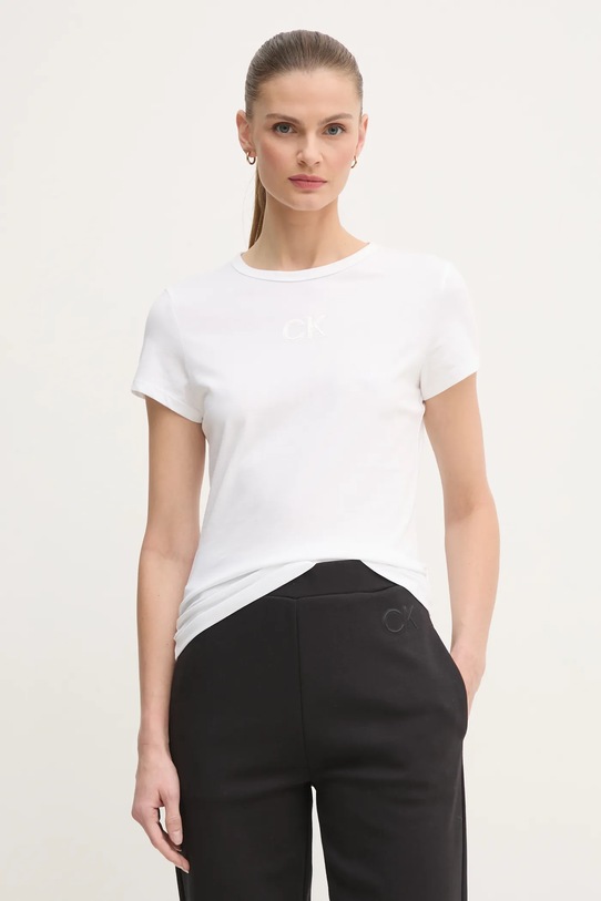 Pamučna majica Calvin Klein Planet friendly bijela K20K207974