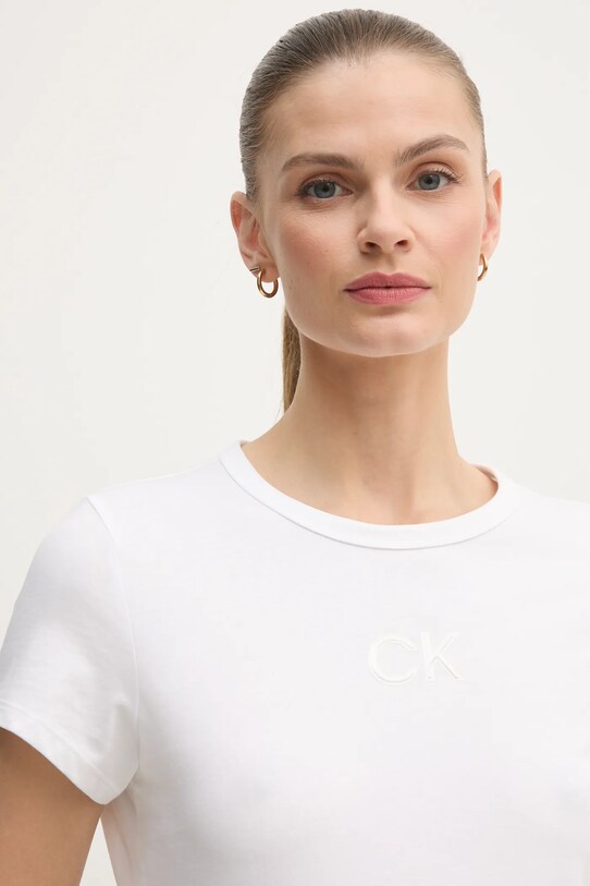 Хлопковая футболка Calvin Klein белый K20K207974