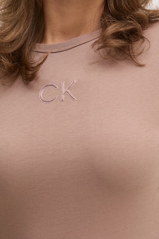 Bavlněné tričko Calvin Klein K20K207974 hnědá