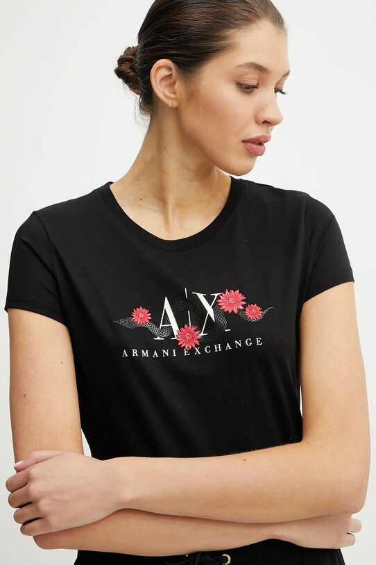 Armani Exchange tricou din bumbac negru XW000315.AF10364