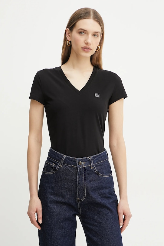 Armani Exchange t-shirt elasztánnal fekete XW000105.AF11929
