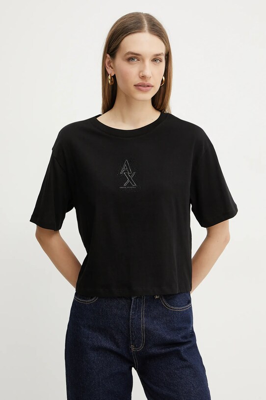 Bavlnené tričko Armani Exchange relaxed čierna XW000102.AF10359