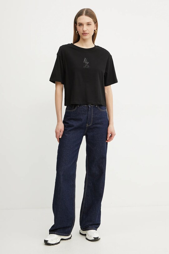 Bavlnené tričko Armani Exchange XW000102.AF10359 čierna SS25