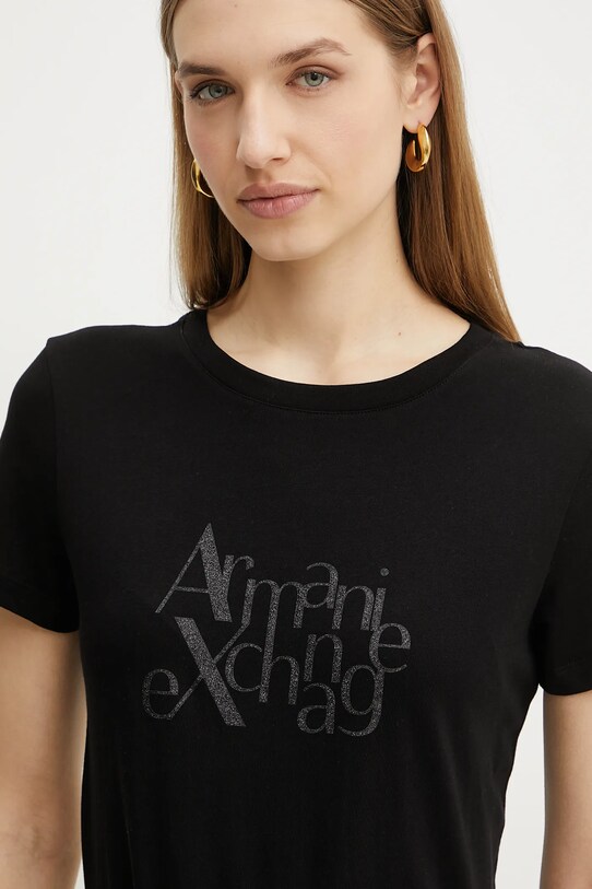 Armani Exchange pamut póló fekete XW000109.AF10359