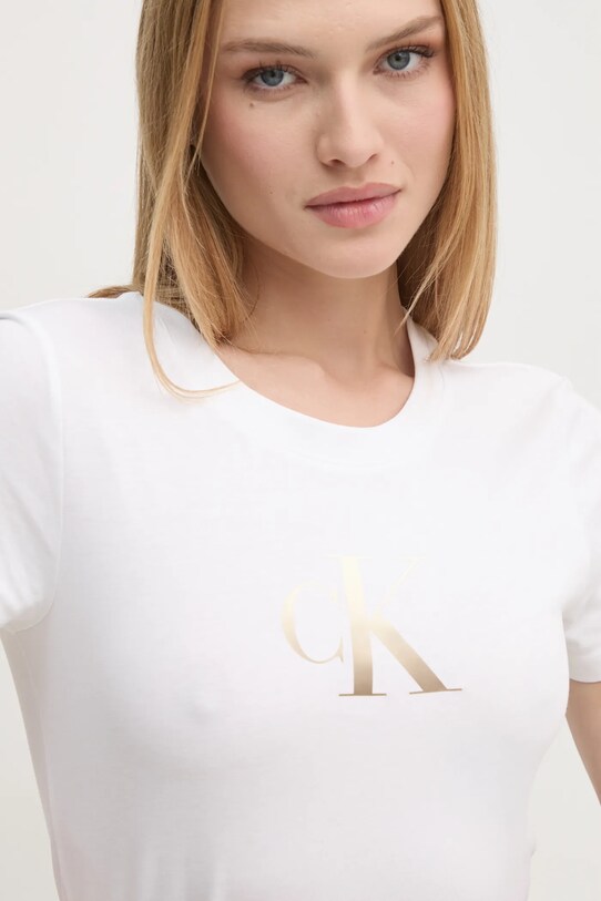 Хлопковая футболка Calvin Klein Jeans белый J20J224982