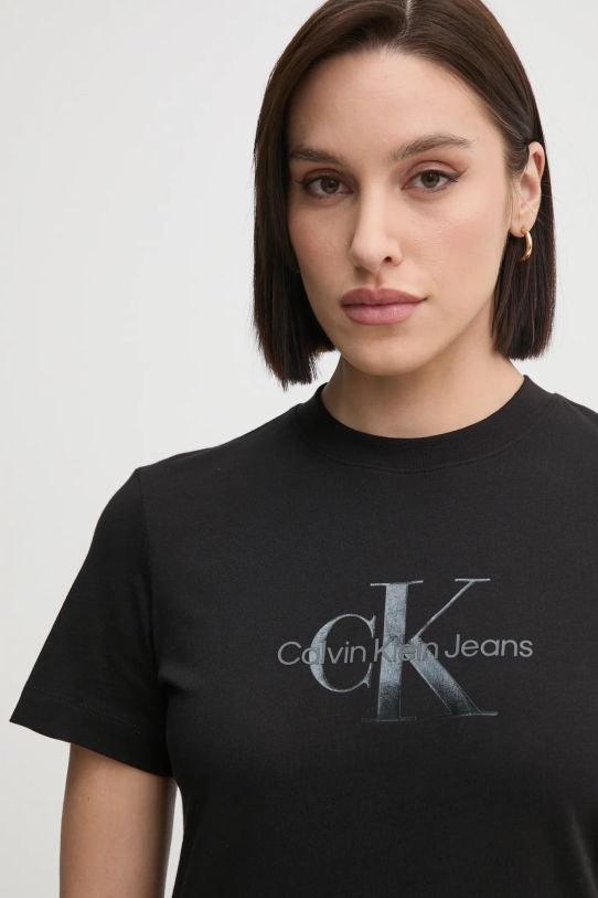 Bavlnené tričko Calvin Klein Jeans čierna J20J224983