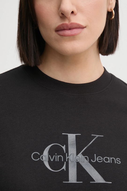 Βαμβακερό μπλουζάκι Calvin Klein Jeans J20J224983 μαύρο