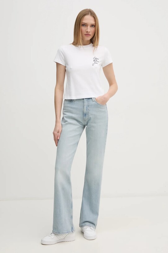 Хлопковая футболка Calvin Klein Jeans J20J224984 белый SS25
